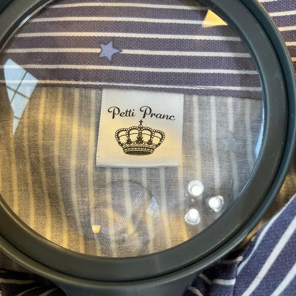 Petti Pranc Pajamas Set Size L Blue & White Stripe Button Front Top & Pants - Picture 7 of 15